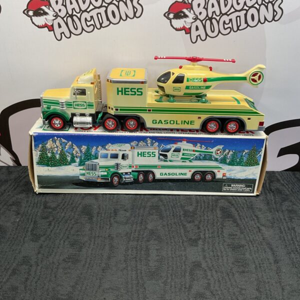 1995 Hess Toy Truck and Helicopter in original packaging.
