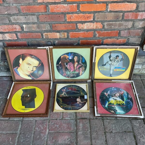 Framed Grace Jones picture disc vinyl record for music collectors.