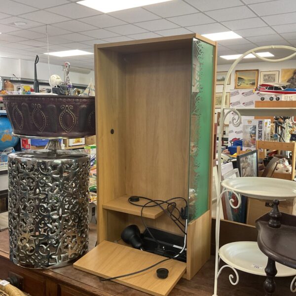 Vintage Vivexotic desk unit with integrated lamp for display.