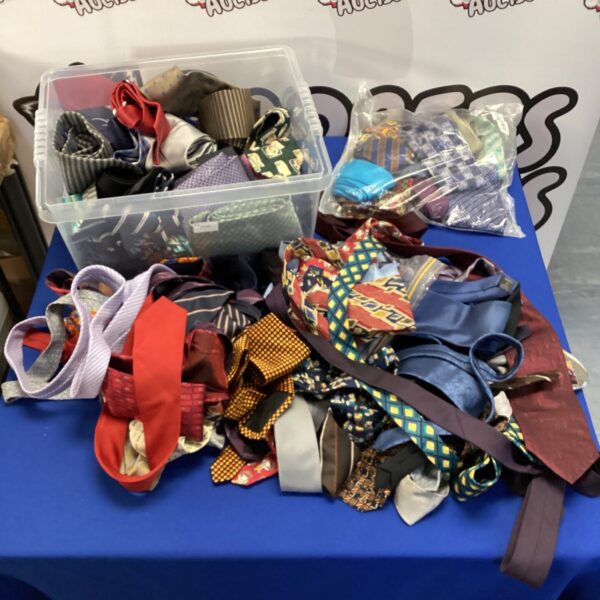 Large lot of colourful silk ties for sale.