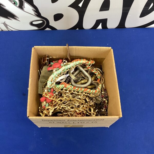 A colourful lot of costume jewellery including necklaces and bracelets.