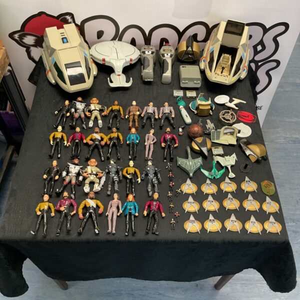 Large collection of 1990s Star Trek action figures and vehicles.