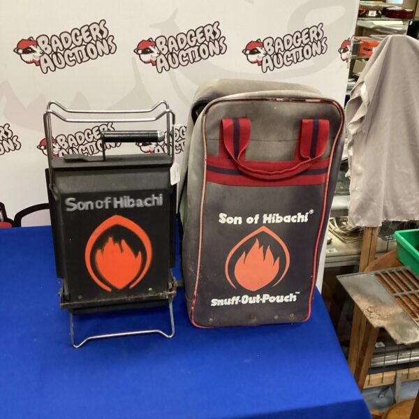 Vintage Son of Hibachi BBQ set, a portable charcoal grill.