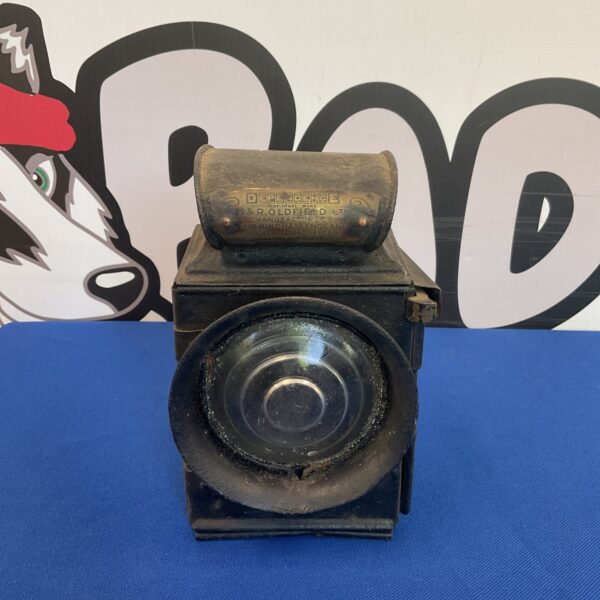 Vintage J & R Oldfield Dependence bike lantern, a classic brass cycling lamp.