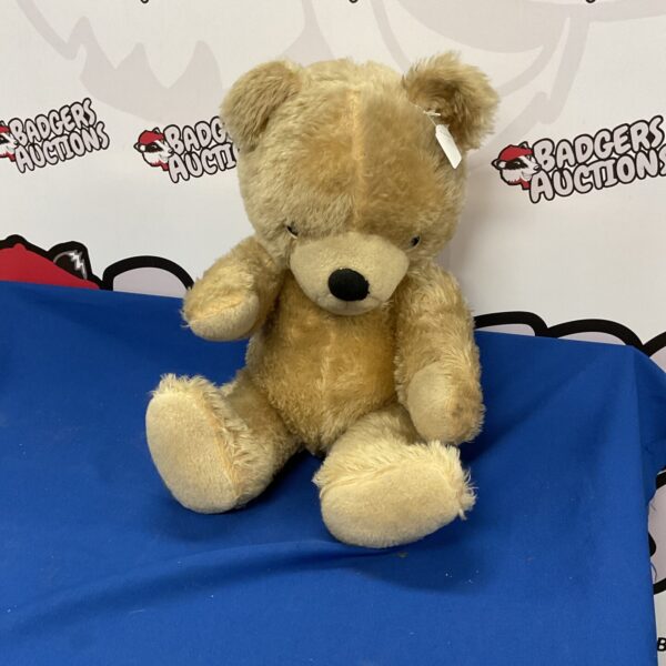 Front view of a large vintage growler teddy bear.