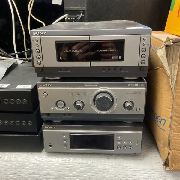 Silver Sony MHC-S3 hi-fi system, vintage stereo component.