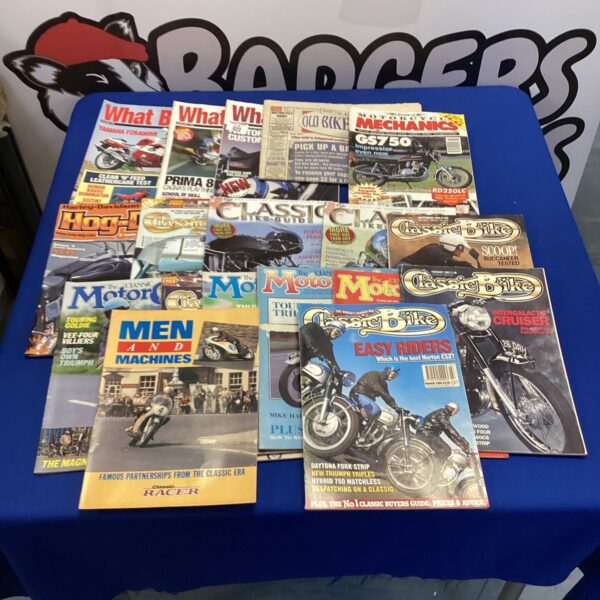 Vintage lot of motorcycle magazines including What Bike and Classic Bike.