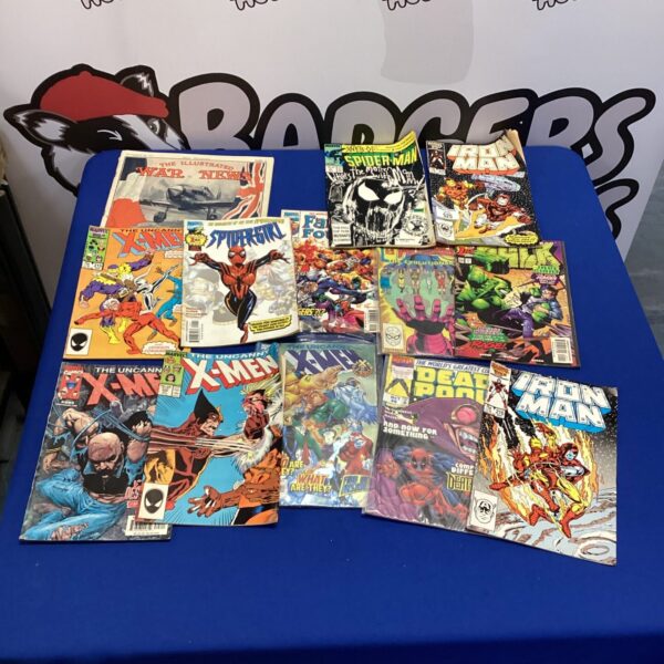 Marvel comics bundle featuring Iron Man and Spiderman, vintage and modern.