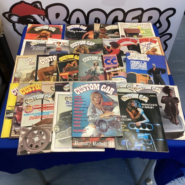Stack of vintage Custom Car magazines from October 1975.