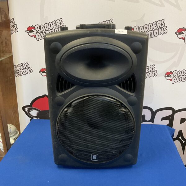 Black Qtx portable PA speaker for events and presentations.