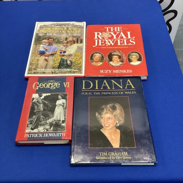 Vintage books on the British Royal Family, including George VI biography.