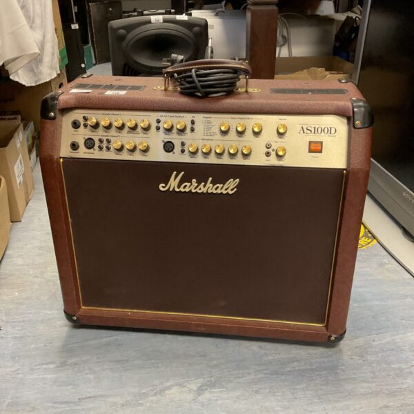 Vintage Marshall AS100D guitar amplifier with control panel visible.