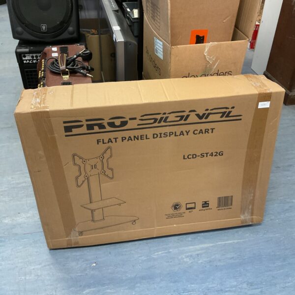 Pro Signal flat panel display stand in original packaging.