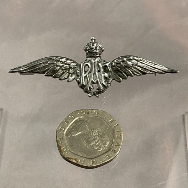 Vintage WWII RAF sweetheart brooch with eagle emblem.