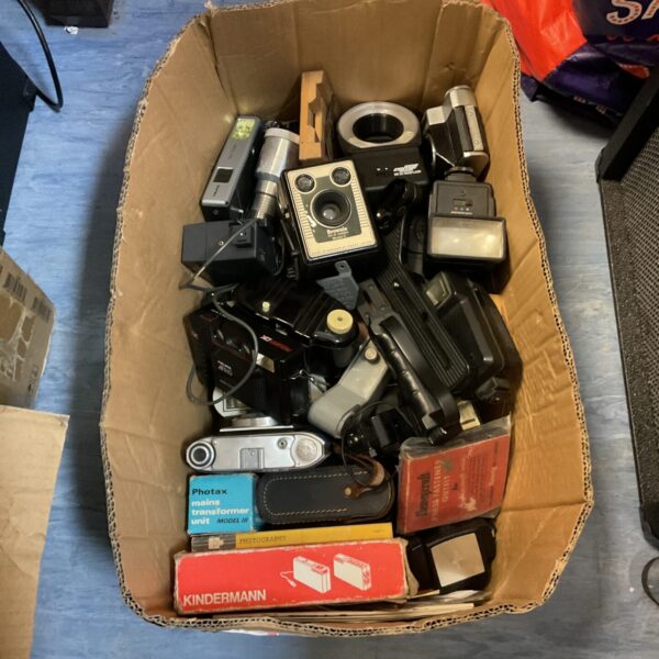 Vintage camera lot with Halina and Kodak cameras for collectors.