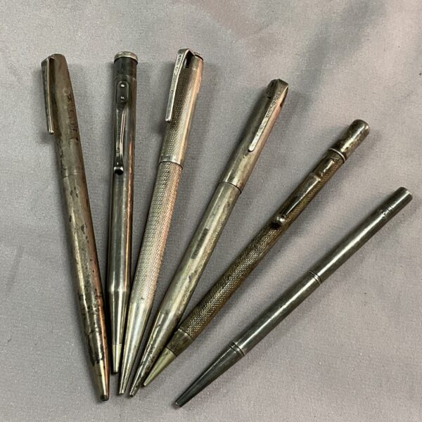 Vintage sterling silver propelling pencils, including Yard O Led.