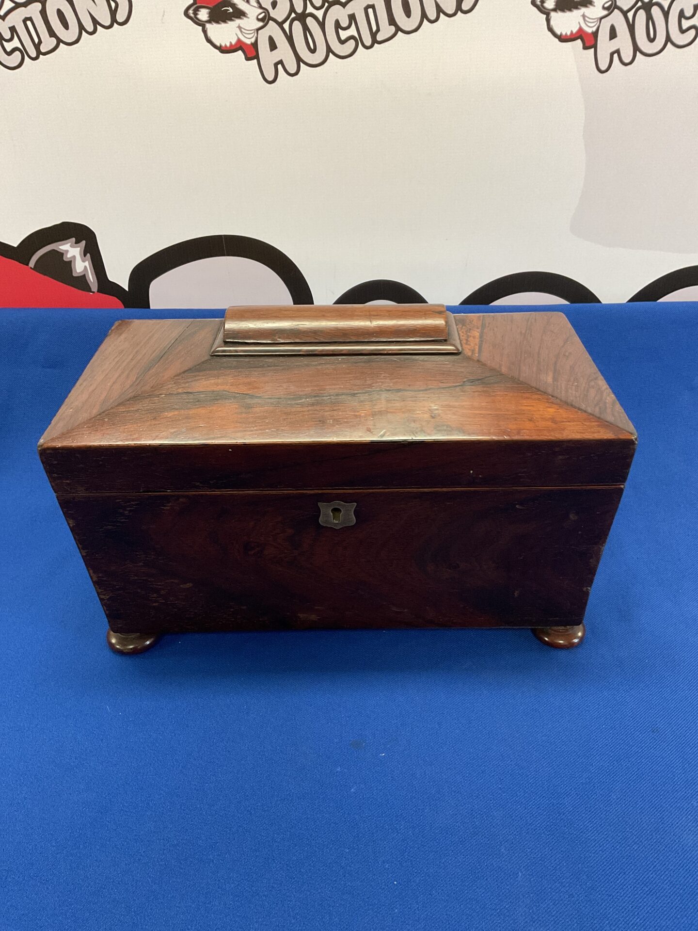 027 Vintage sarcophagus tea caddy