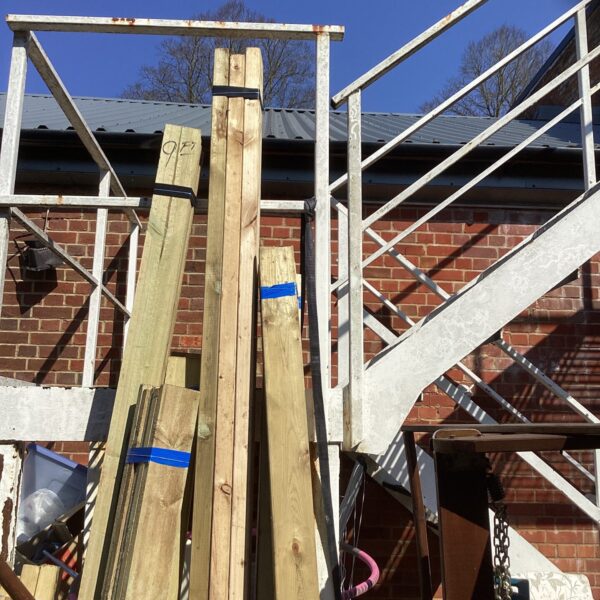 Lot of timber bundles for construction and DIY projects.