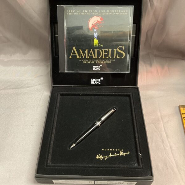 Montblanc Mozart mechanical pencil set with Amadeus CD in packaging.