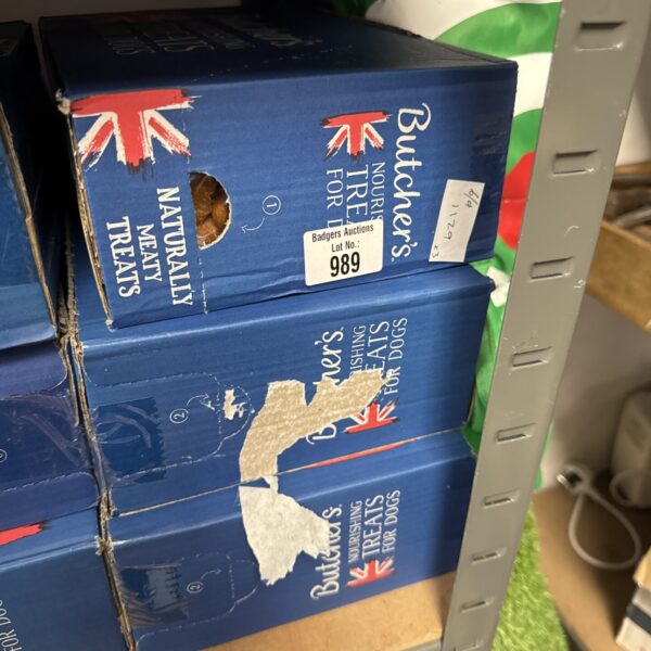 Three boxes of Butchers Lean Treats chicken flavour dog snacks.