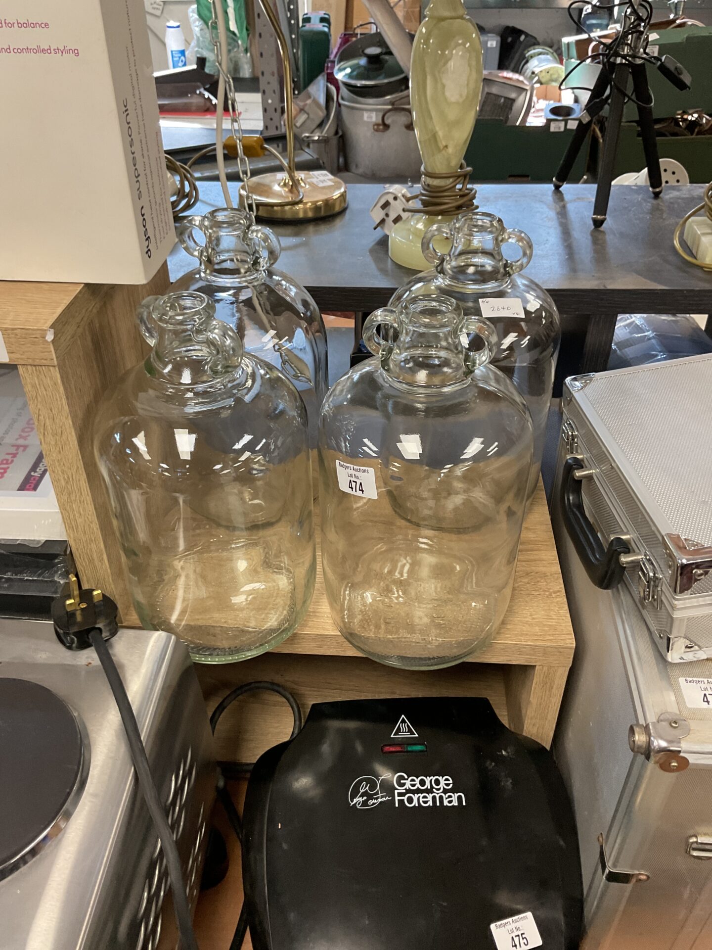 474 Four glass demi johns