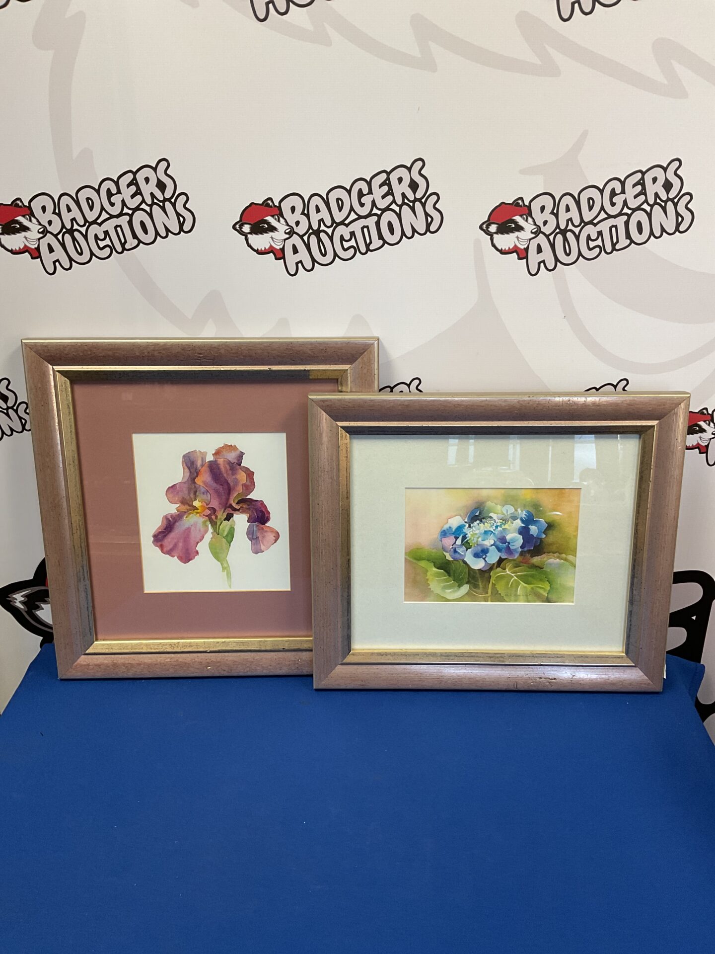 663 pair of modern studio framed floral prints one signed