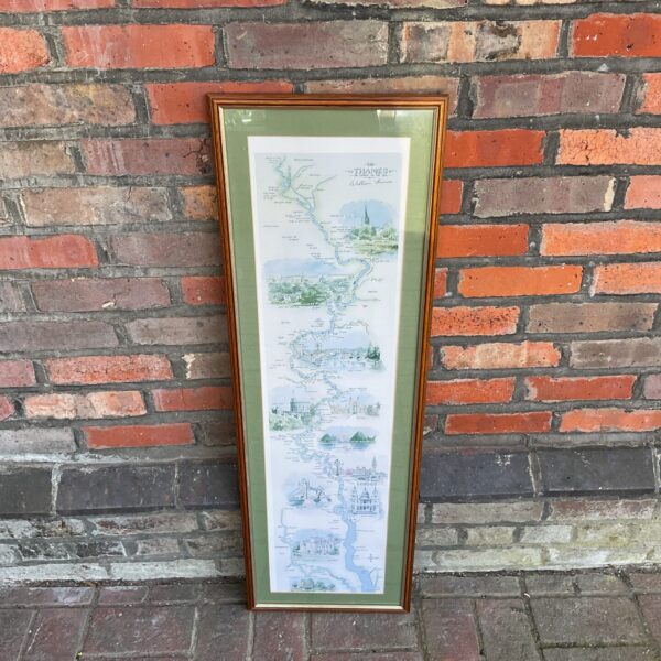 Antique River Thames print by William Thomas, detailed topographical view.