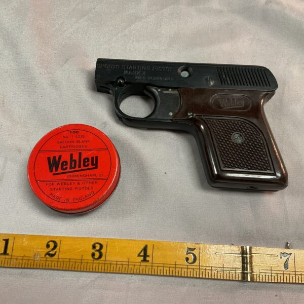 Vintage Webley MkIII starting pistol, a classic British blank firing pistol.