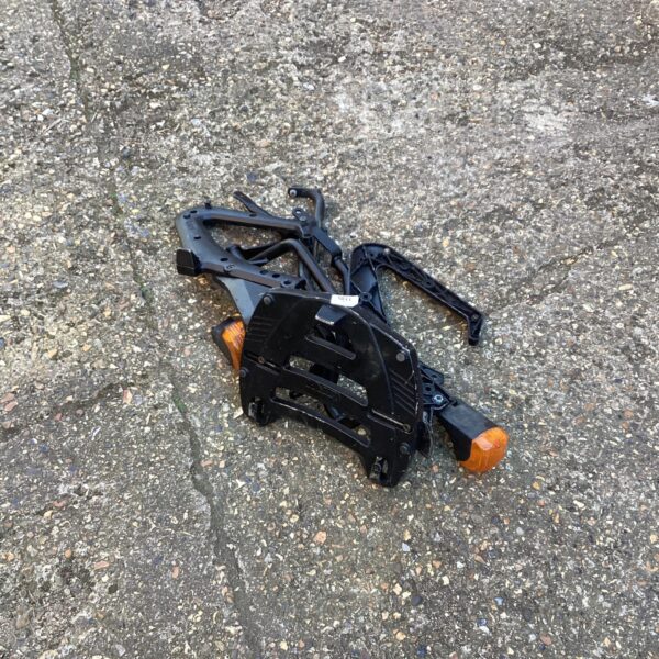 Used motorcycle pillion kit side view.