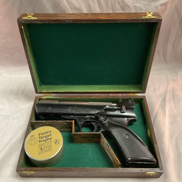 Vintage Webley Tempest .22 air pistol in its original box.