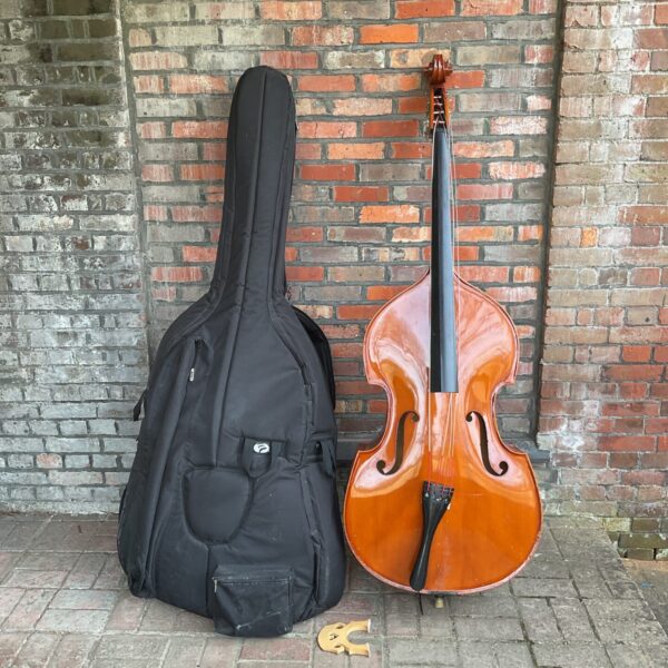 Andreas Leller Stentor double bass with case for repair.