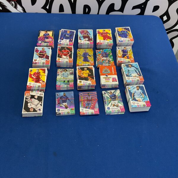 Large collection of Panini Adrenalyn XL 2025 Premier League trading cards.