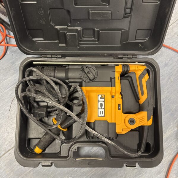 JCB SDS drill in its original carry case, power tool.