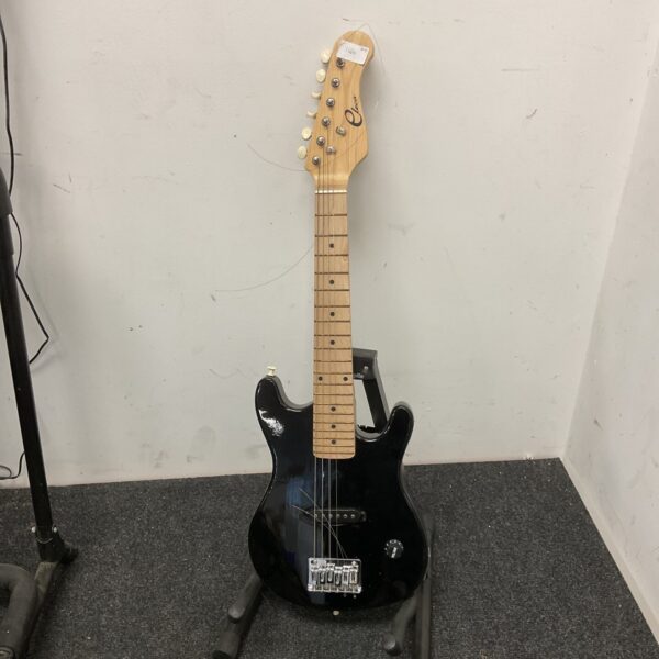 Black Eleca child's electric guitar for young musicians.