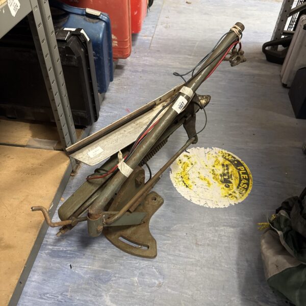 Vintage 12v clay pigeon launcher for shooting sports practice.