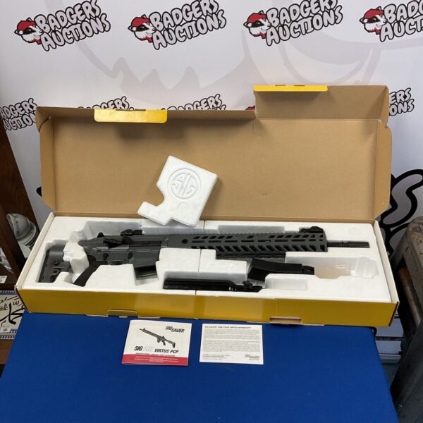 Sig Sauer MCX Virtus PCP .22 caliber rifle in box.