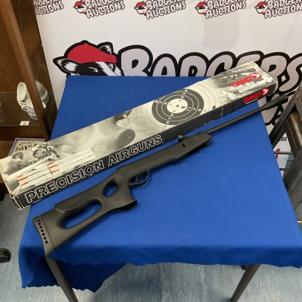 Side view of a Gamo .177 calibre precision air rifle.