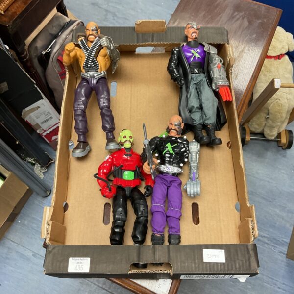 Dr X action figures lot, vintage 1990s collectible toys.