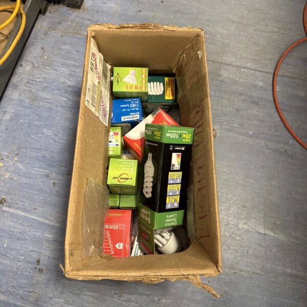 Assorted light bulbs in original packaging, mixed lot.