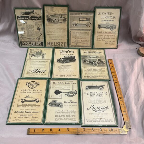 Group of ten vintage automobile prints, early 20th century.