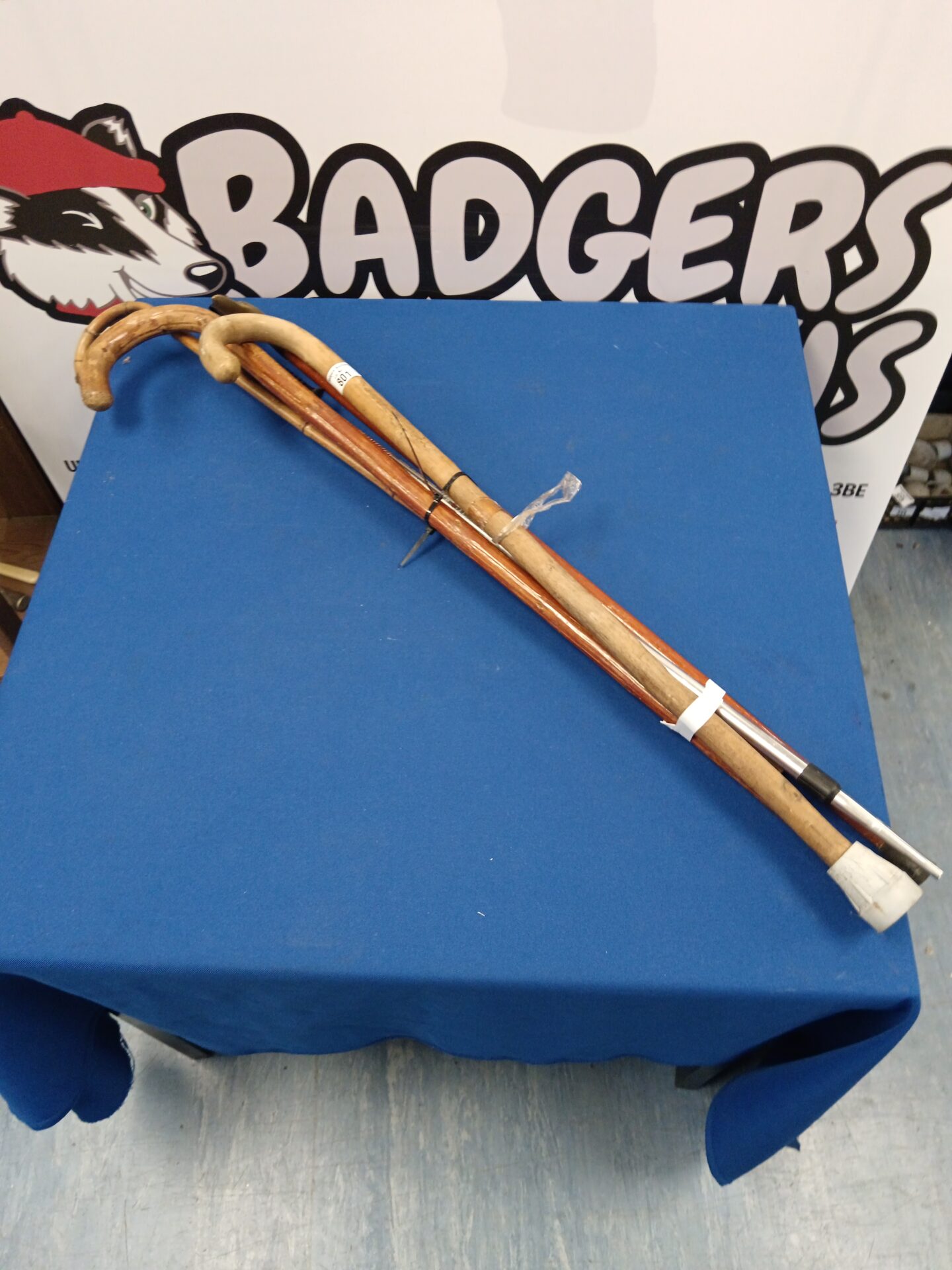 727 Bundle of walking sticks & canes