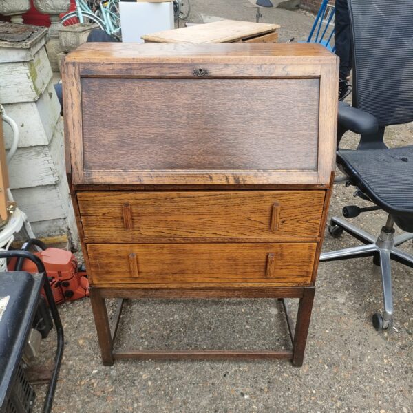 Antique ladies’ writing bureau, a small vintage desk with storage.