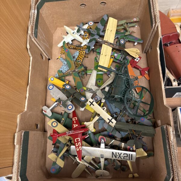 Vintage collection of built model aeroplanes for collectors.