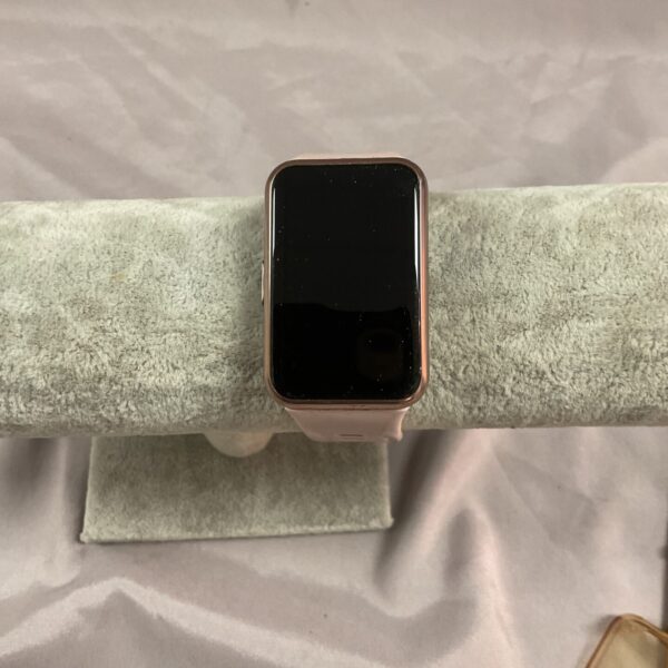 Front view of a Huawei smart watch with a circular display.