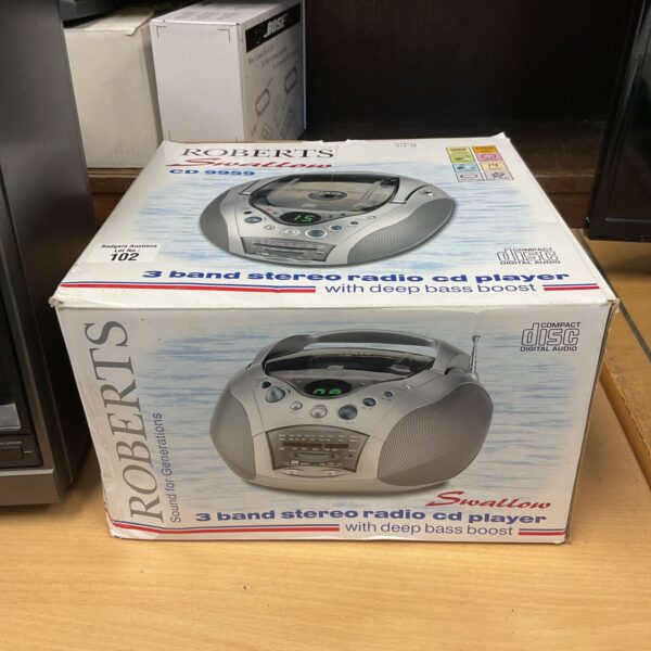 Vintage Roberts Swallow CD player in original box.