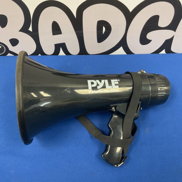 Black Pyle Audio megaphone with handle, handheld PA system.