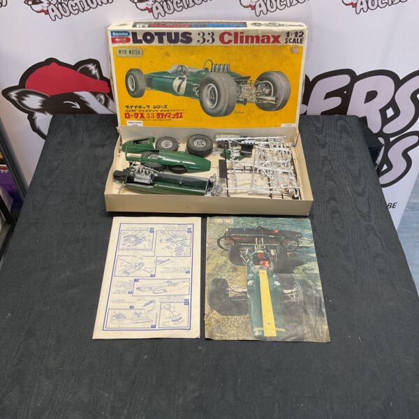 Vintage Bandai Lotus 33 Climax 1/12 scale model kit in original box.