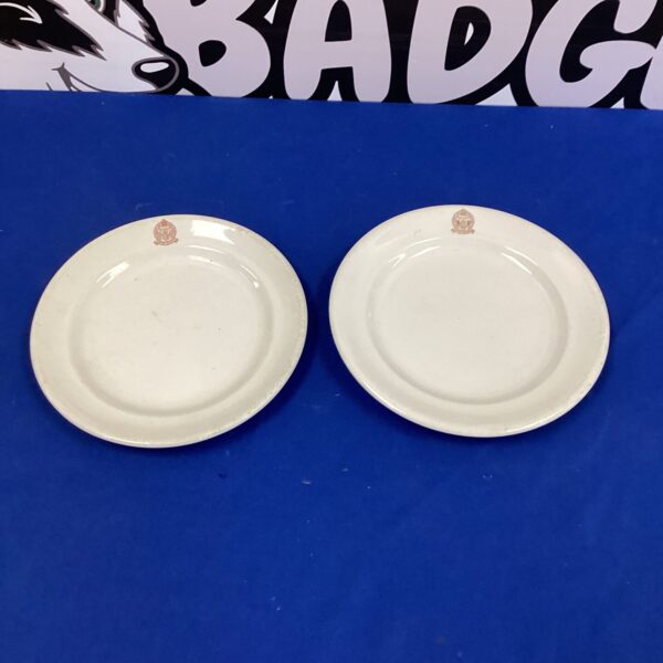 Pair of vintage NAFFI plates, military mess china.