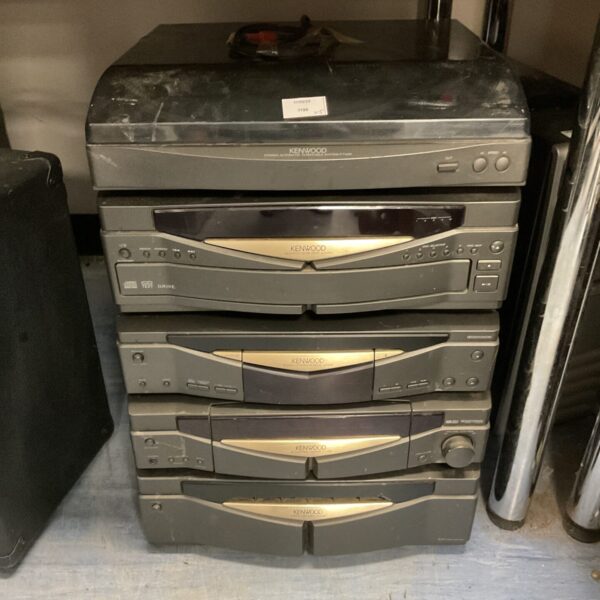 Vintage Kenwood HiFi separates system with turntable and amplifier.
