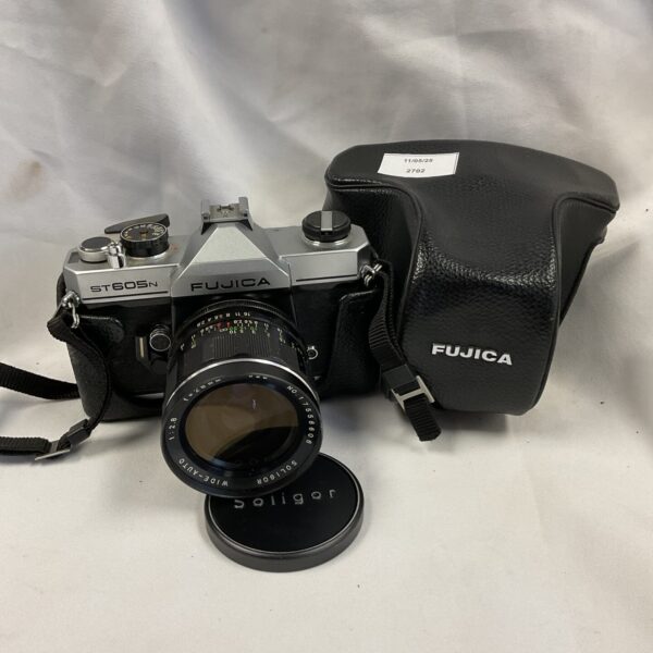 Vintage Fujica ST605N 35mm film camera, classic SLR for photography.